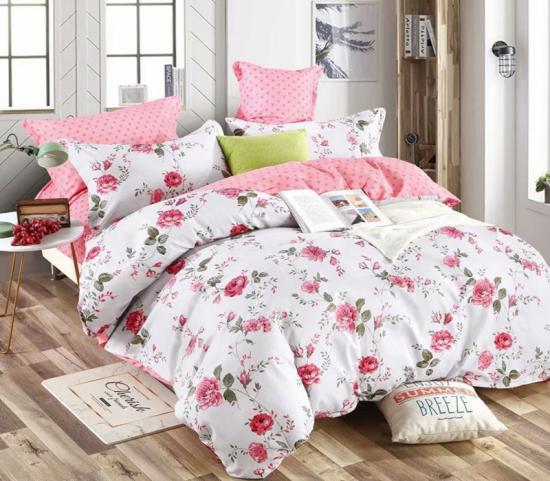 快適な寝具シーツセット ローズフローラルプリント掛け布団カバー